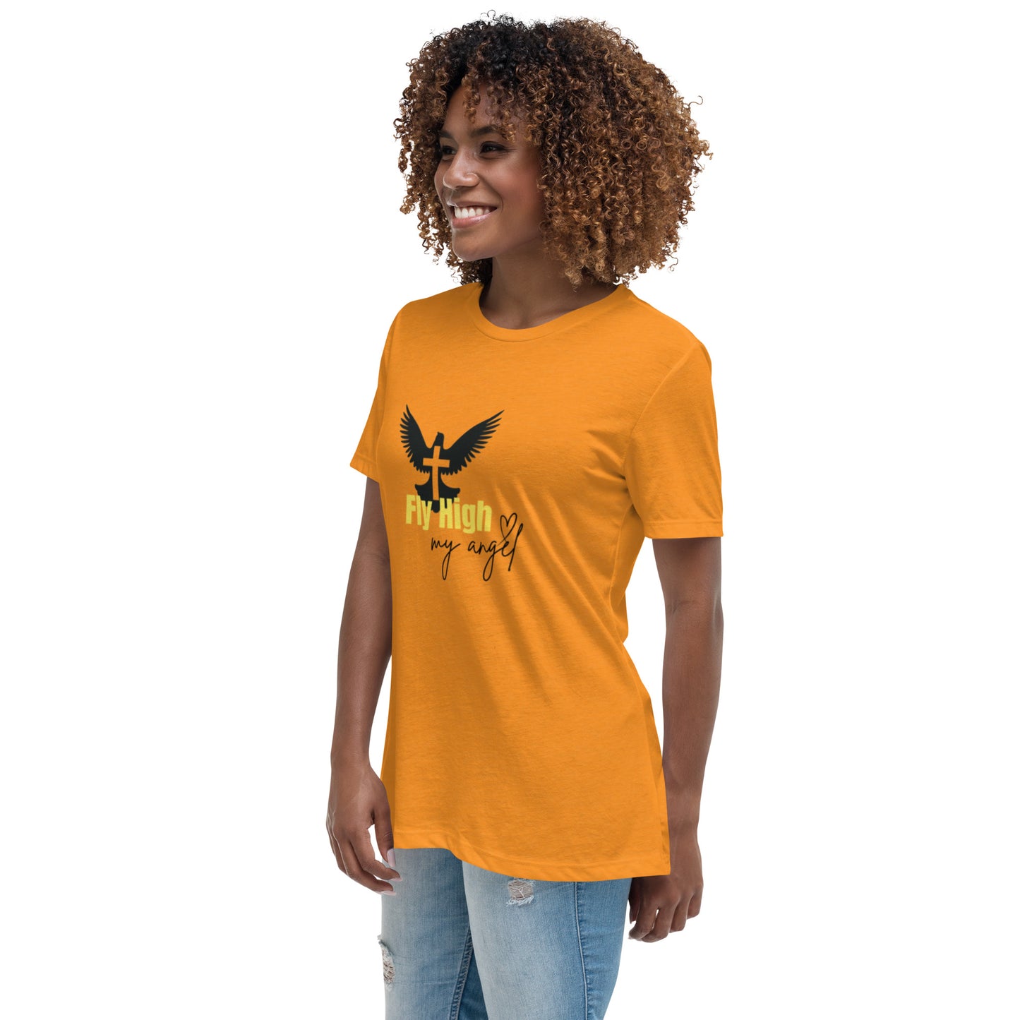 Fly High My Angel Women's Relaxed T-Shirt - Yellow