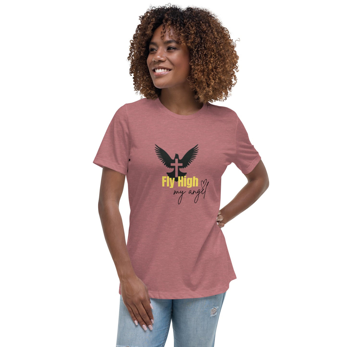 Fly High My Angel Women's Relaxed T-Shirt - Yellow