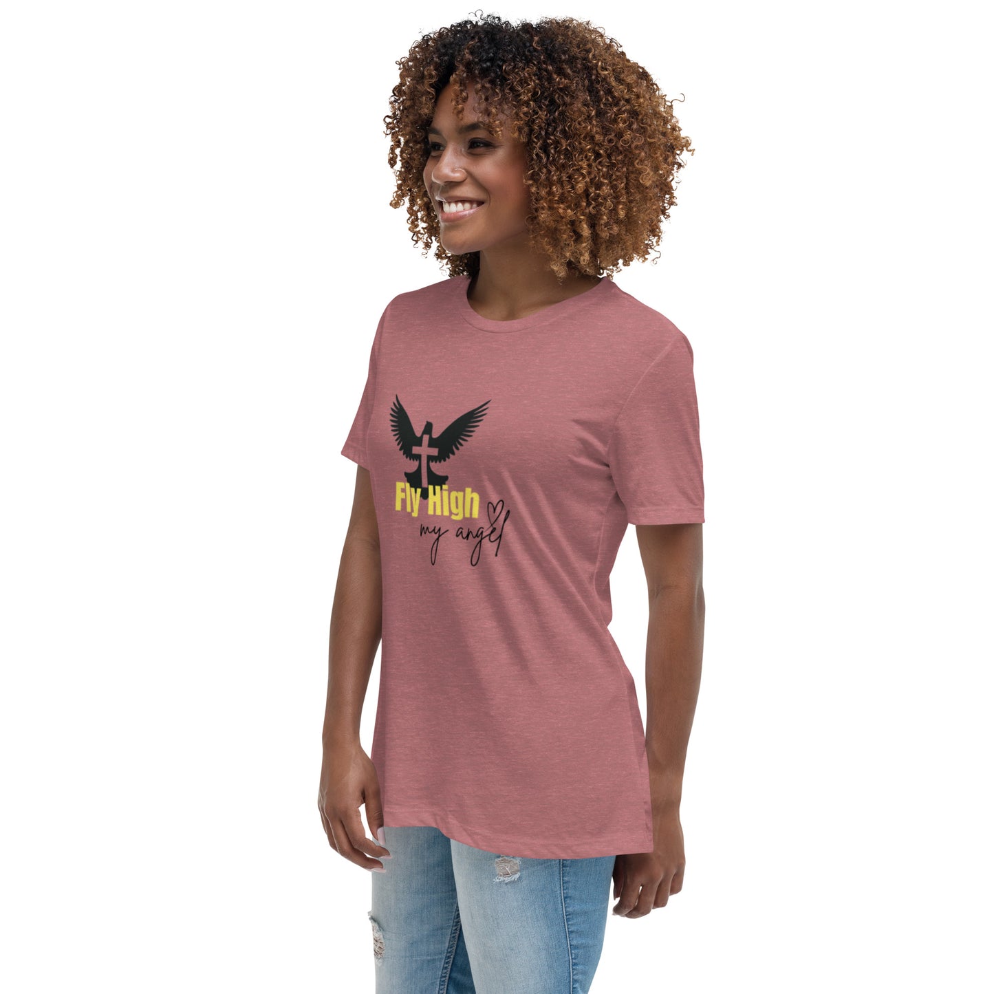 Fly High My Angel Women's Relaxed T-Shirt - Yellow
