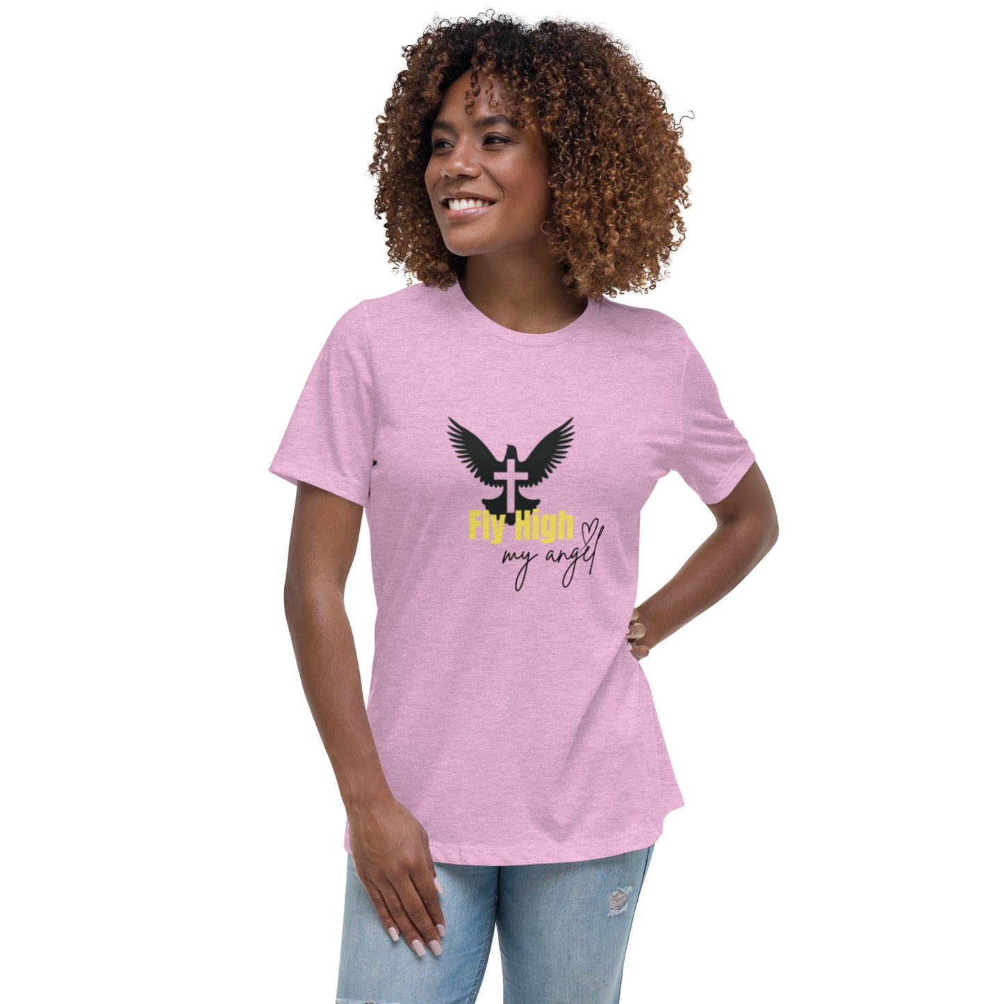 Fly High My Angel Women's Relaxed T-Shirt - Yellow