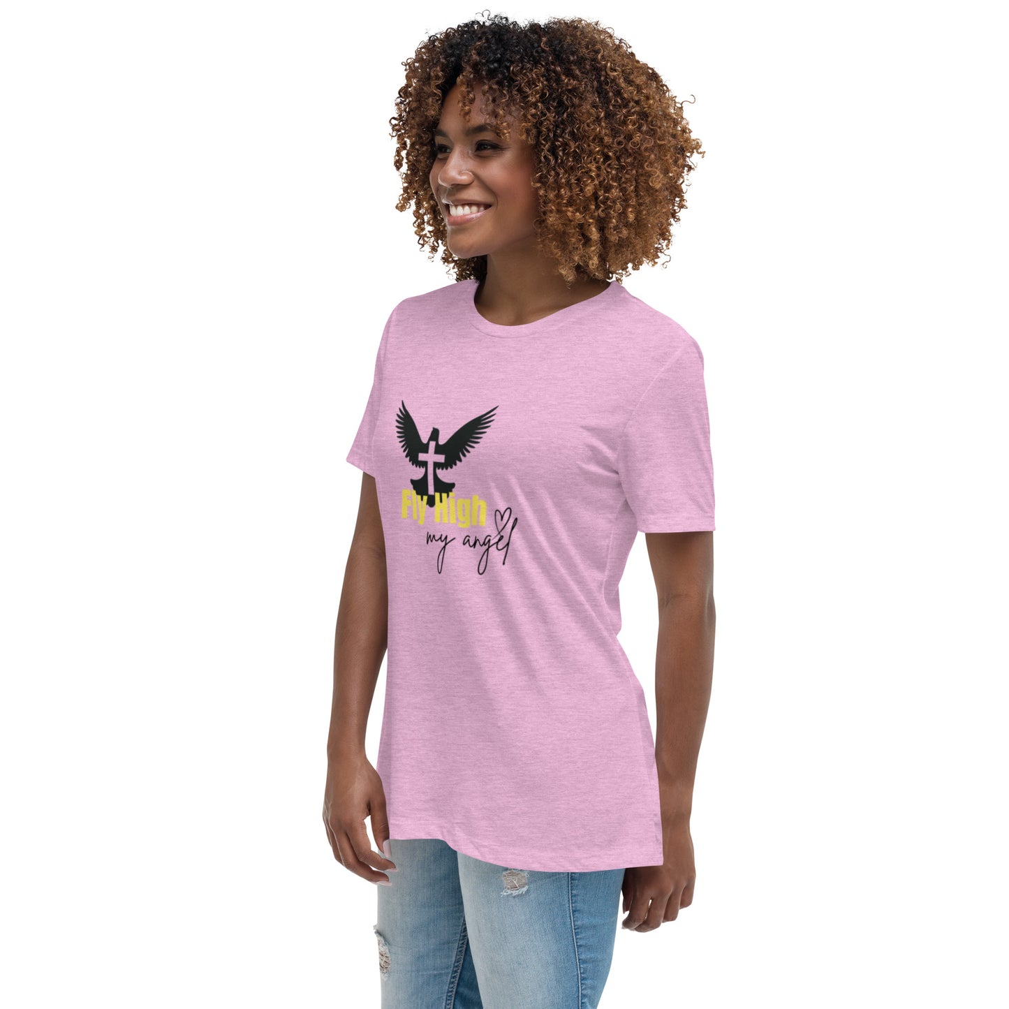 Fly High My Angel Women's Relaxed T-Shirt - Yellow