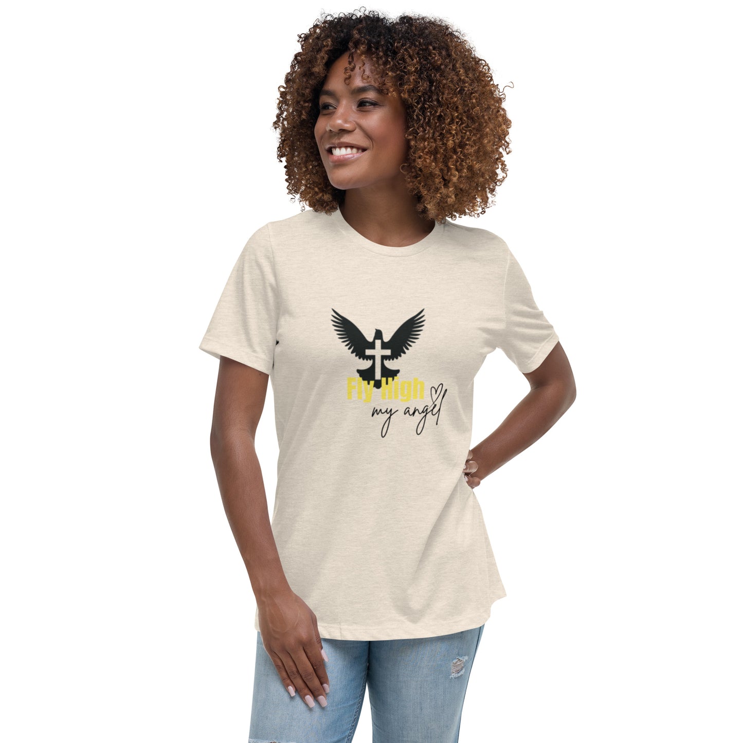 Fly High My Angel Women's Relaxed T-Shirt - Yellow