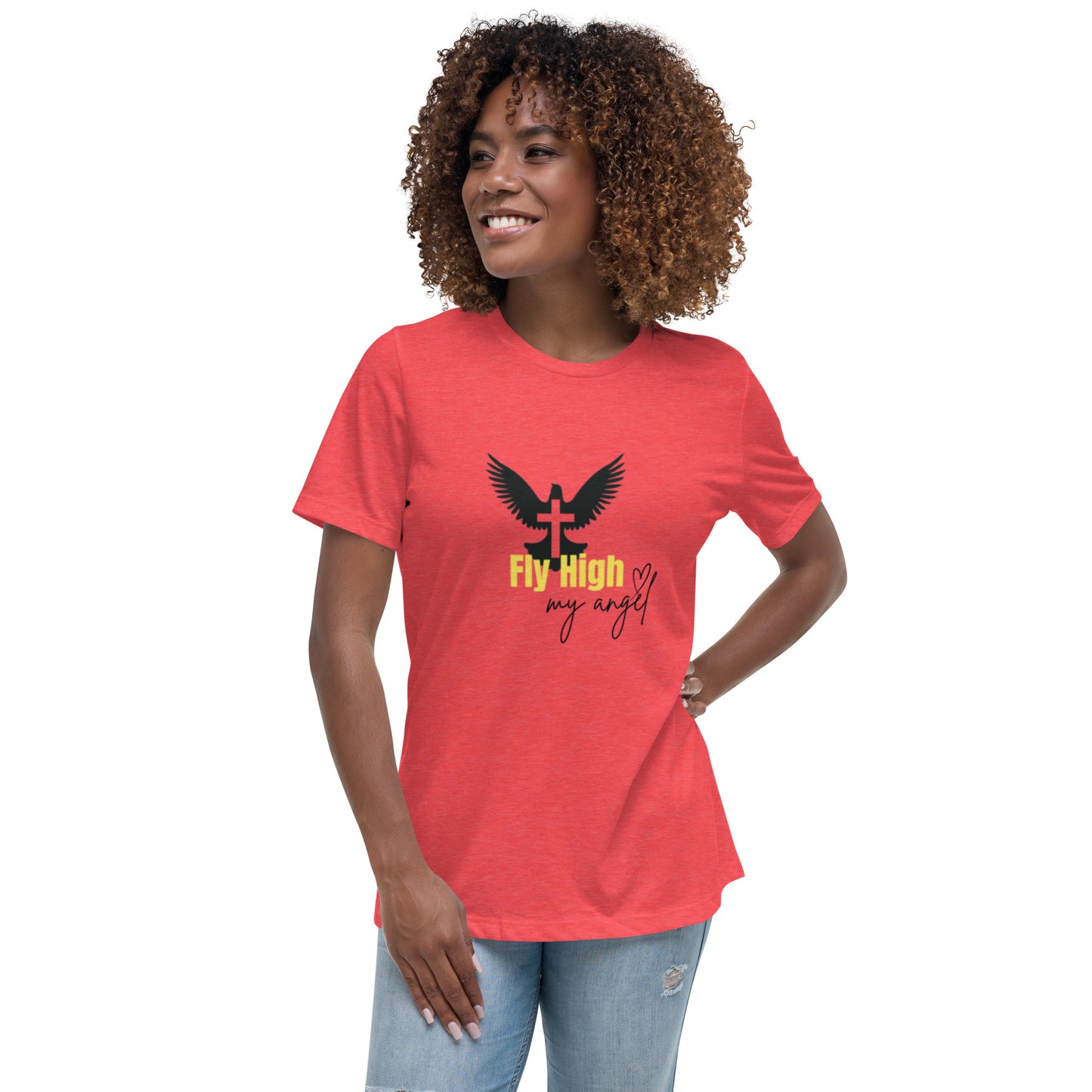 Fly High My Angel Women's Relaxed T-Shirt - Yellow