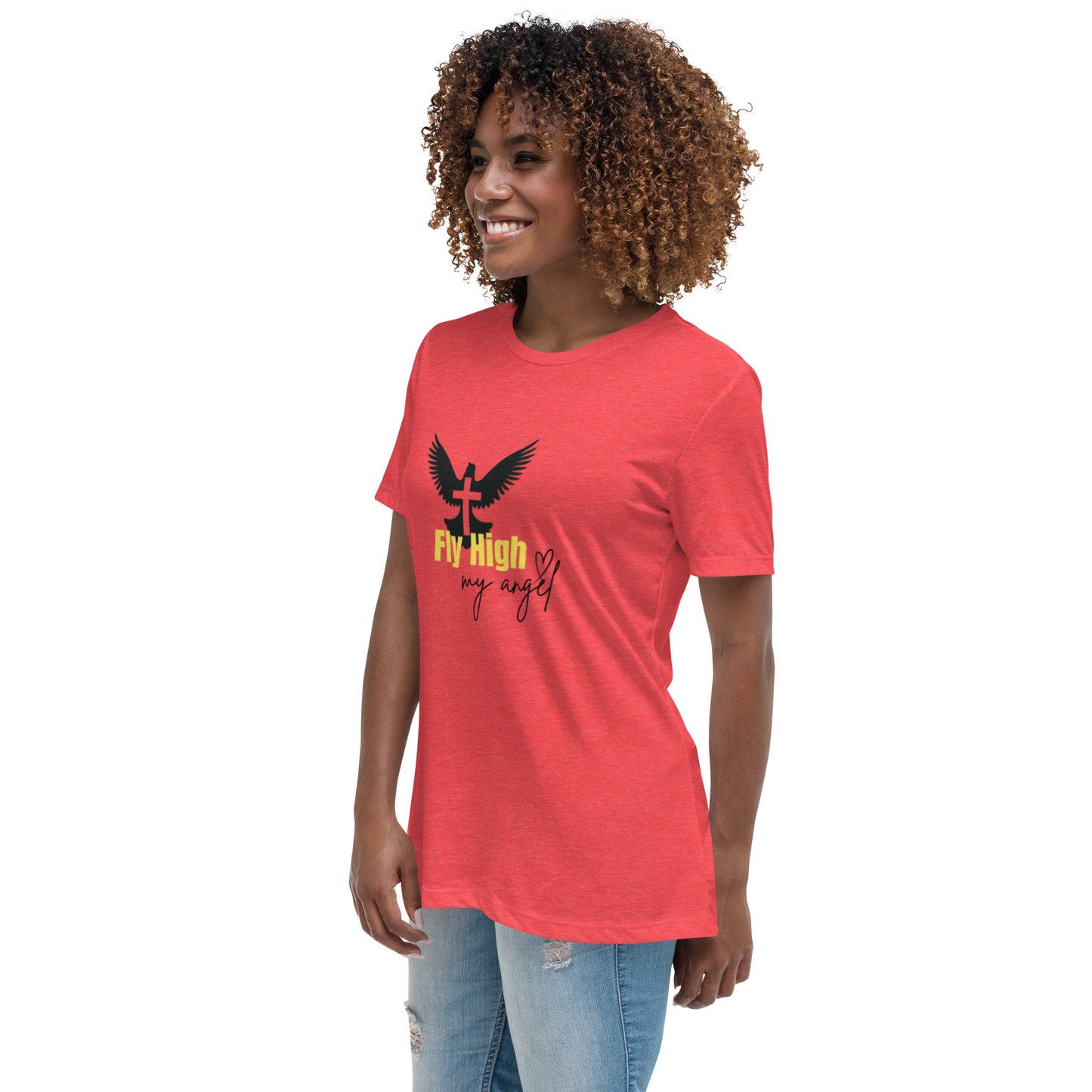 Fly High My Angel Women's Relaxed T-Shirt - Yellow