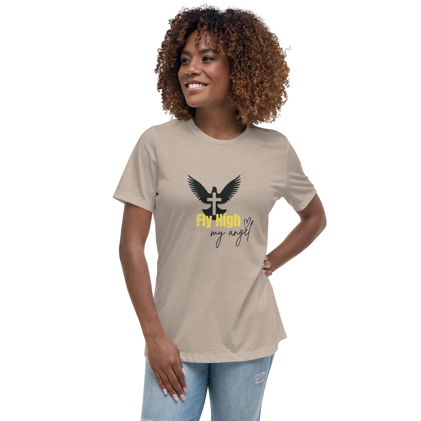 Fly High My Angel Women's Relaxed T-Shirt - Yellow