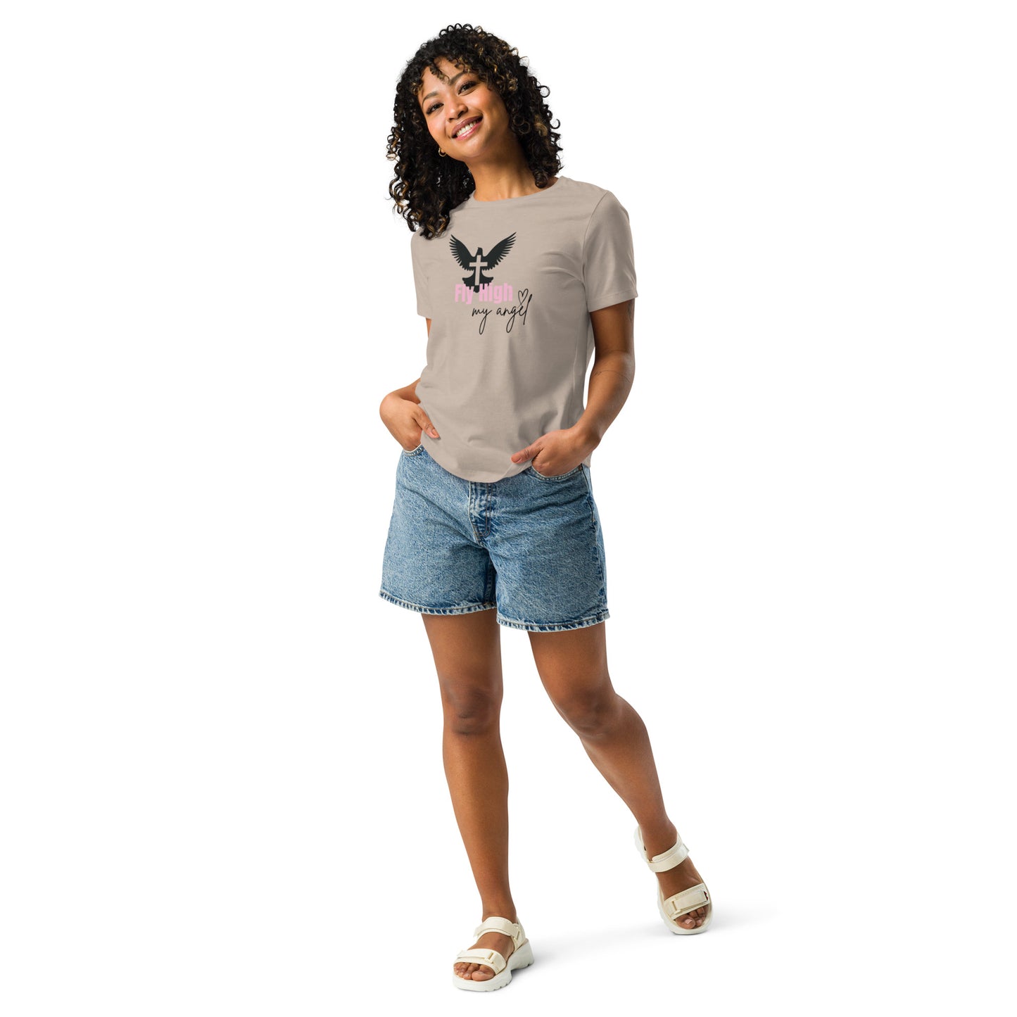 Fly High My Angel Women's Relaxed T-Shirt - Pink
