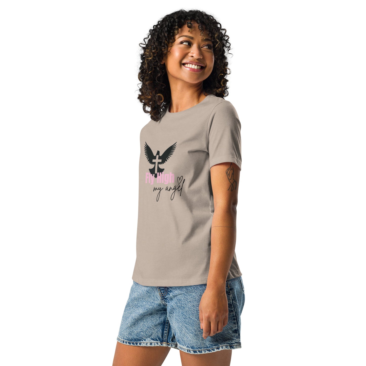 Fly High My Angel Women's Relaxed T-Shirt - Pink