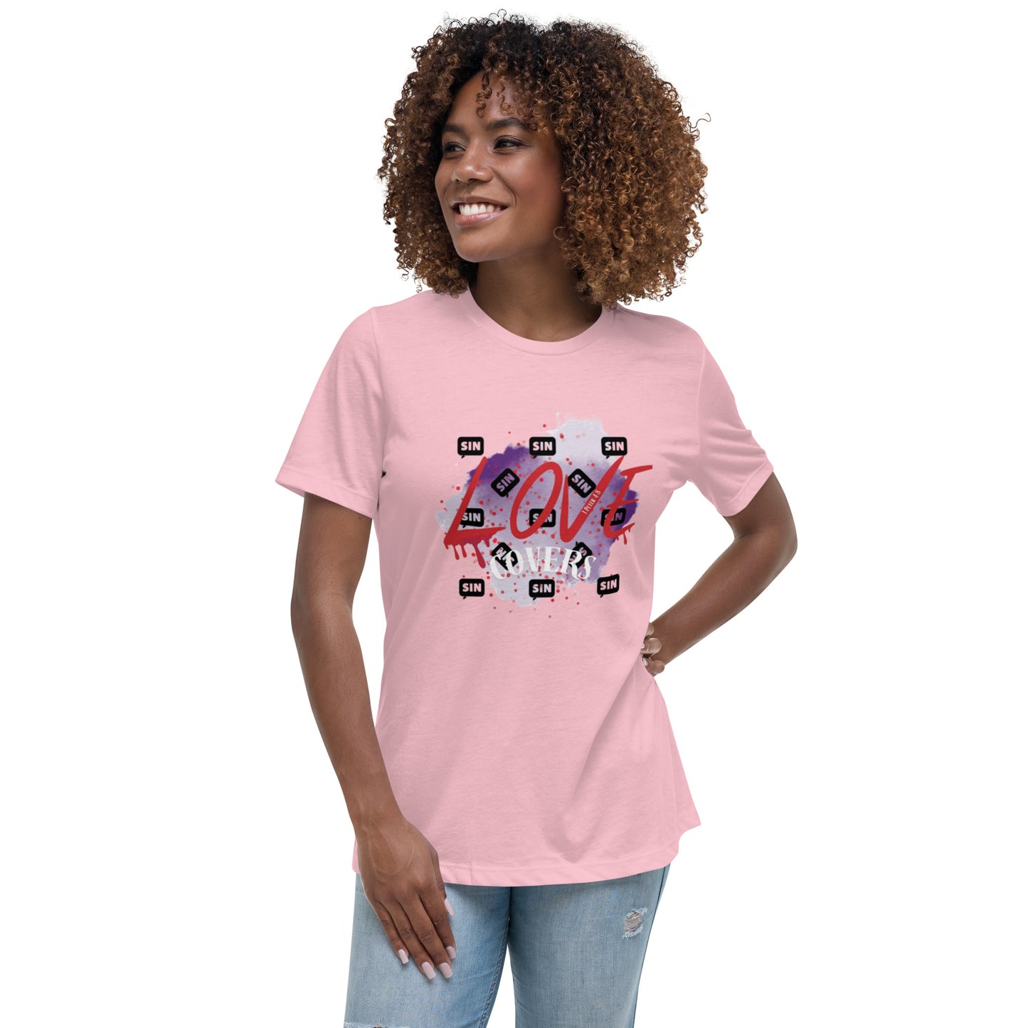 Love Covers Sin Women's Relaxed T-Shirt (12 colors available)