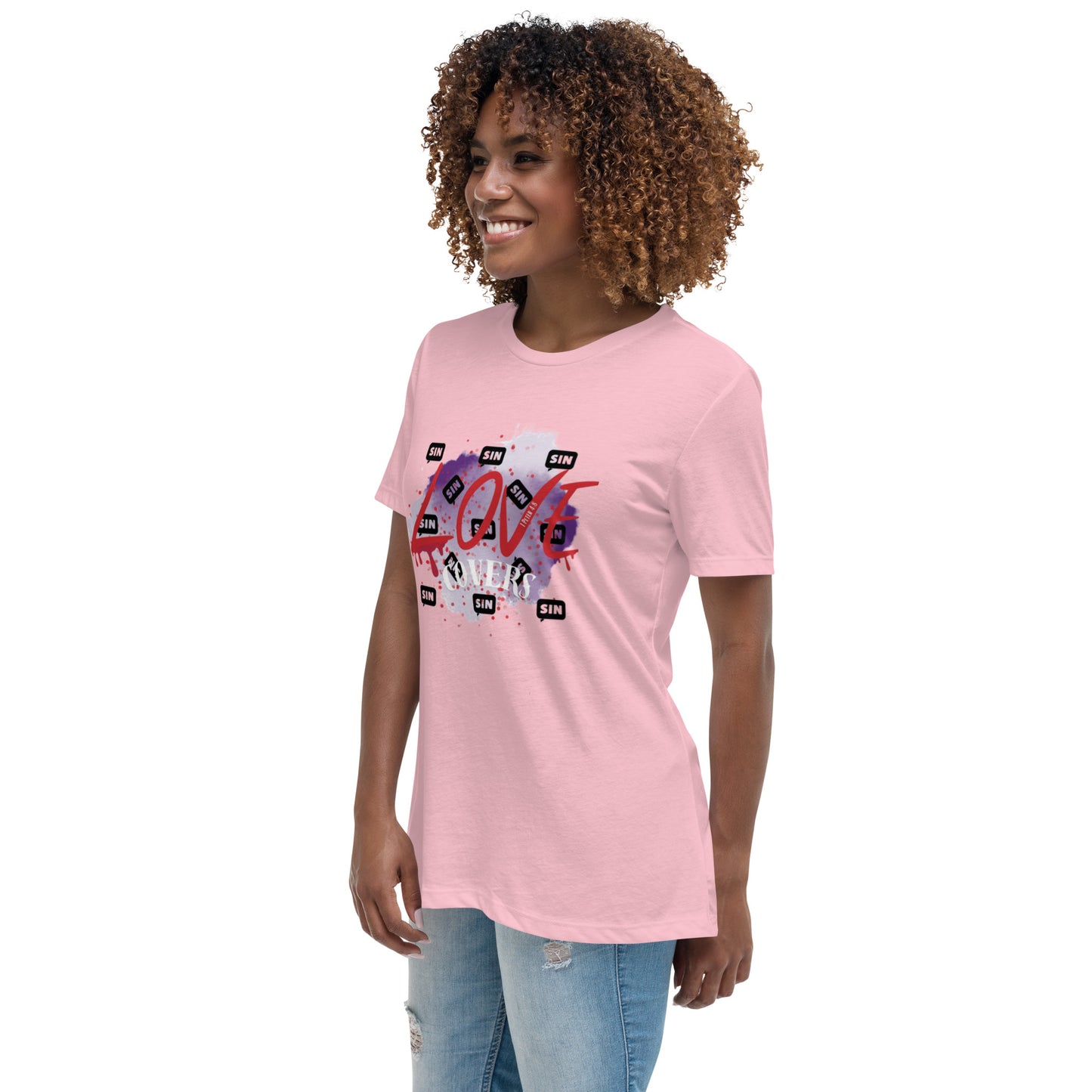 Love Covers Sin Women's Relaxed T-Shirt (12 colors available)