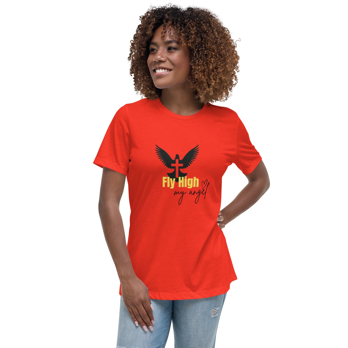 Fly High My Angel Women's Relaxed T-Shirt - Yellow