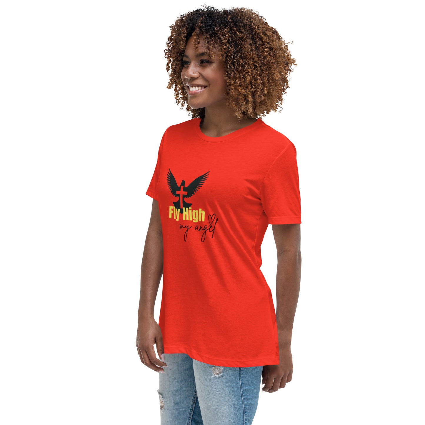 Fly High My Angel Women's Relaxed T-Shirt - Yellow