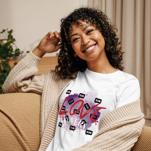 Love Covers Sin Women's Relaxed T-Shirt - White