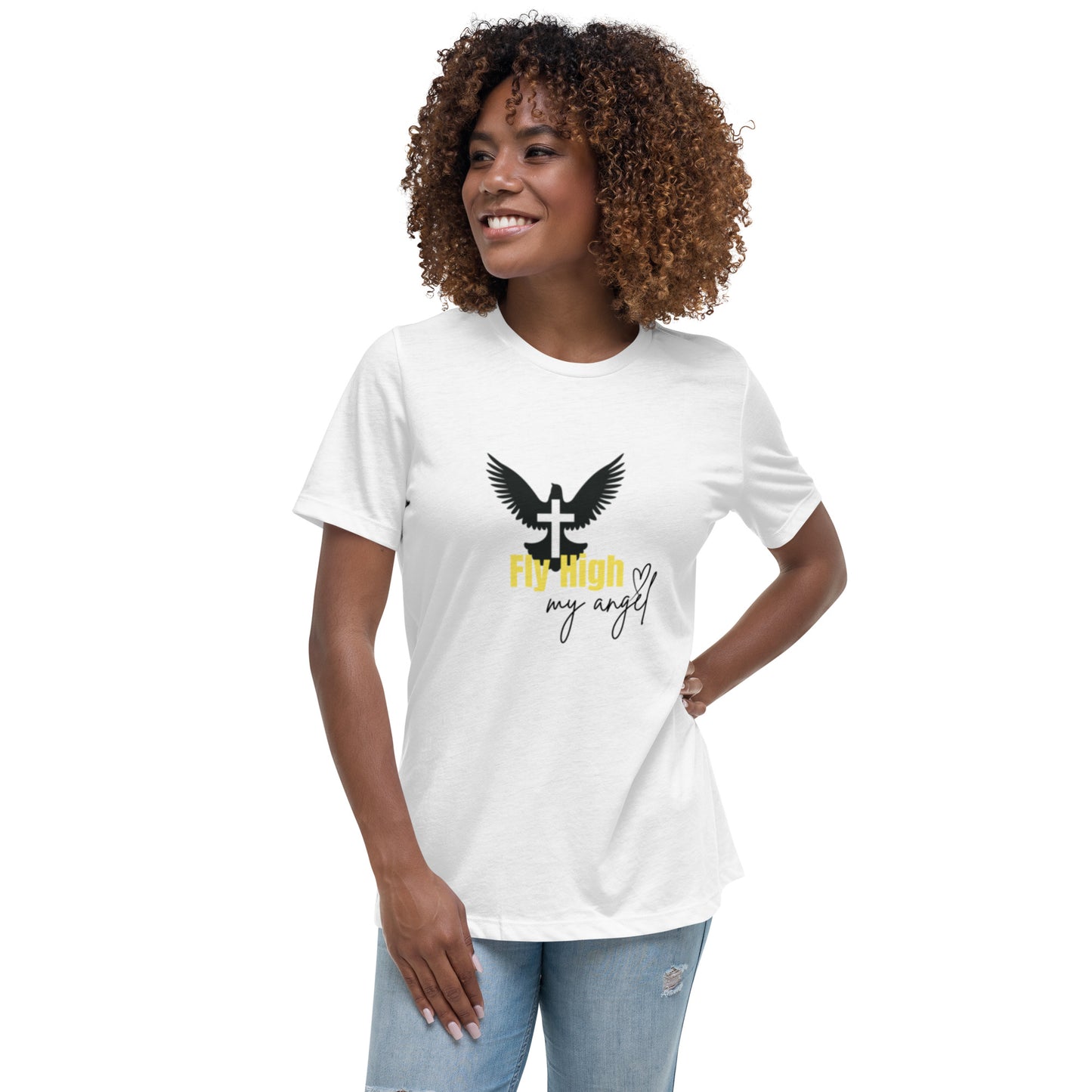 Fly High My Angel Women's Relaxed T-Shirt - Yellow