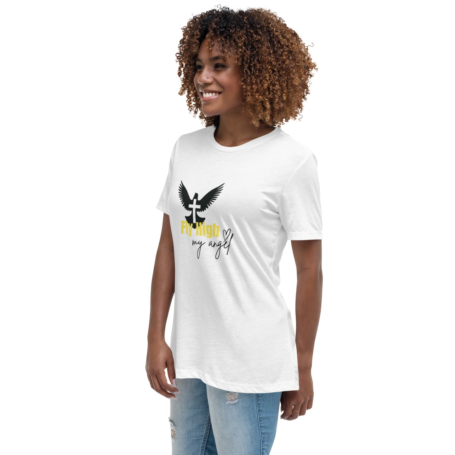 Fly High My Angel Women's Relaxed T-Shirt - Yellow
