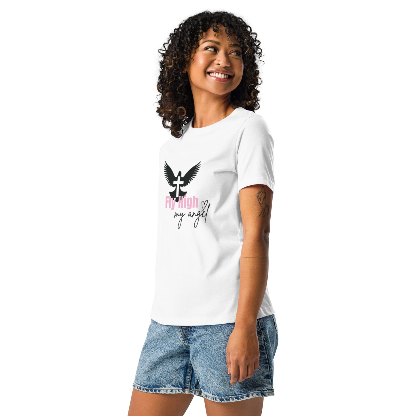 Fly High My Angel Women's Relaxed T-Shirt - Pink