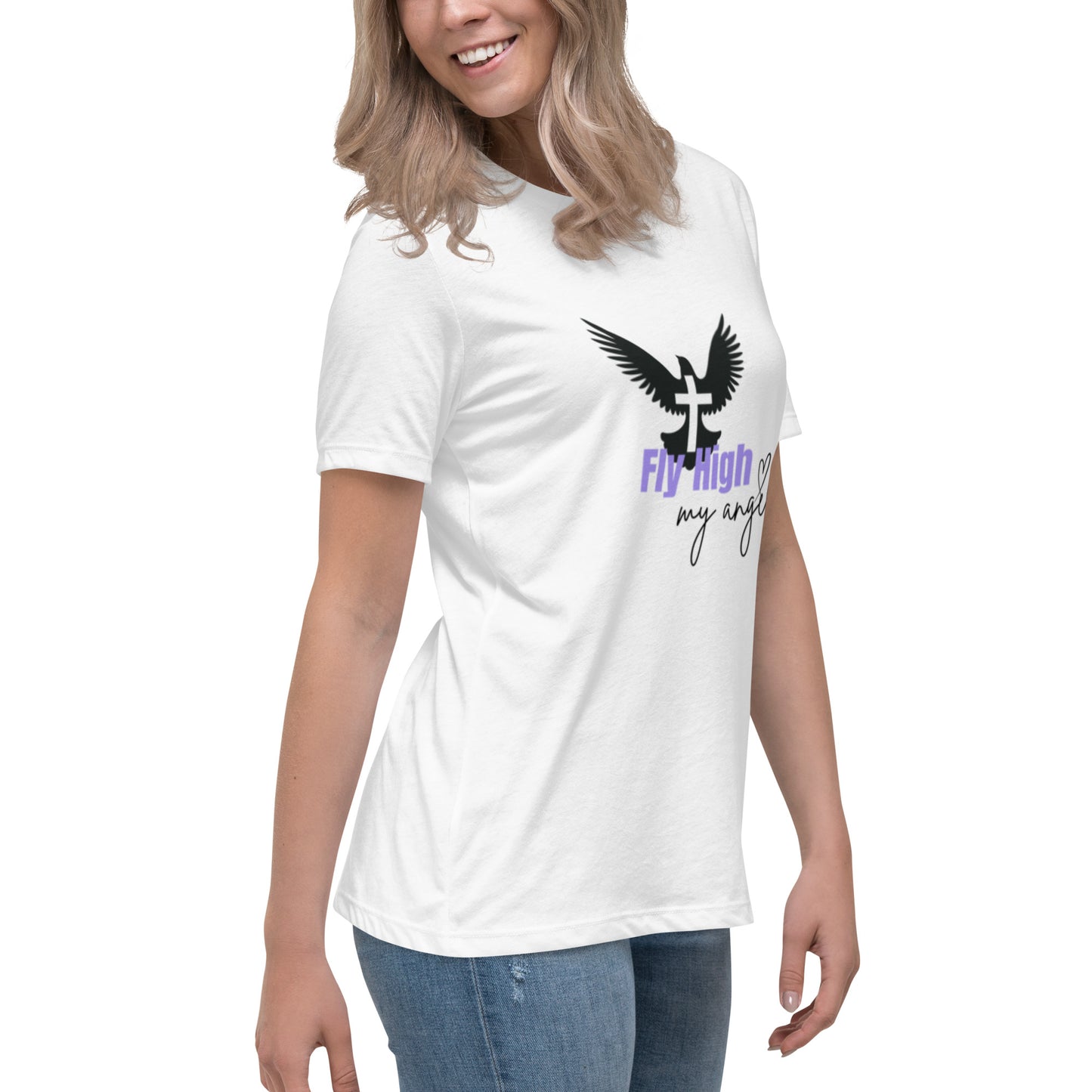 Fly High My Angel Women's Relaxed T-Shirt - Purple
